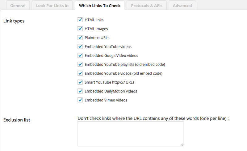 Broken Link Checker Which Links to Check