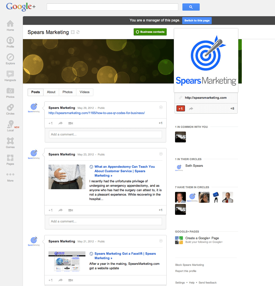 Google+ Page